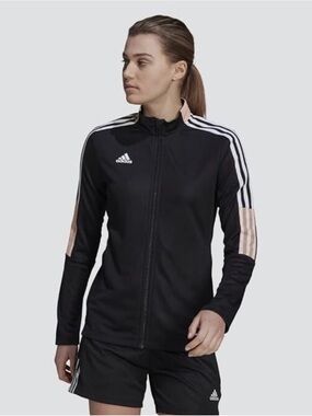 adidas Black Track Jacket with Pink Accents